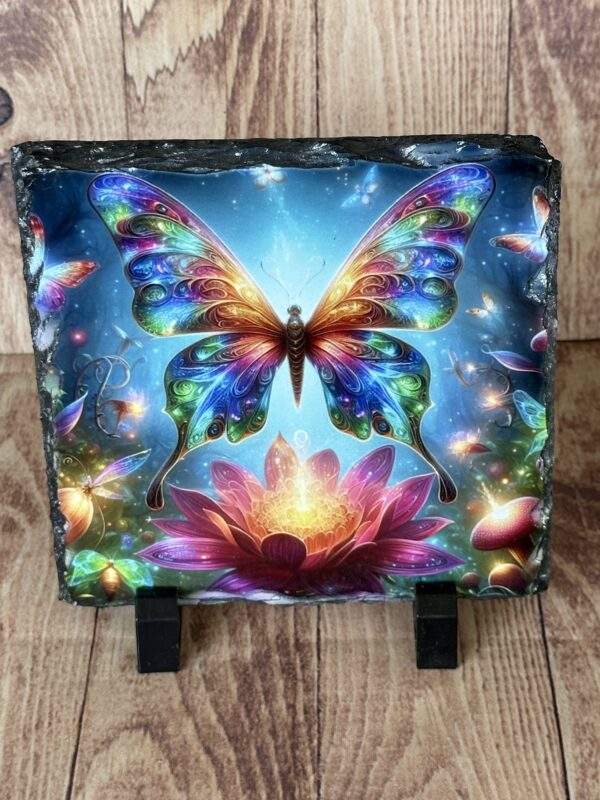 Stone Slate: Rainbow Butterflies